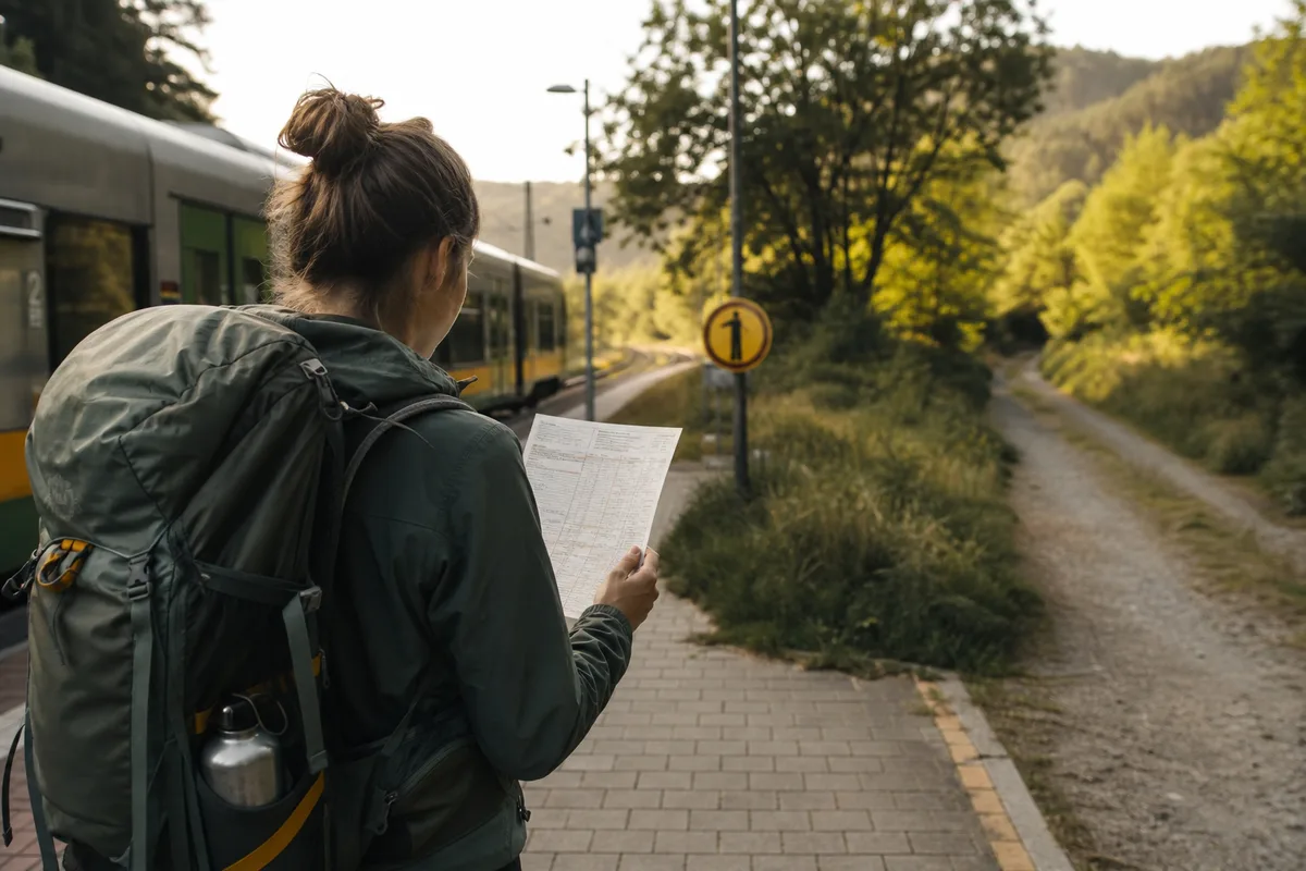 Anreise zum Fernweg mit Bahn und Bus: Etappen an Fahrpläne koppeln