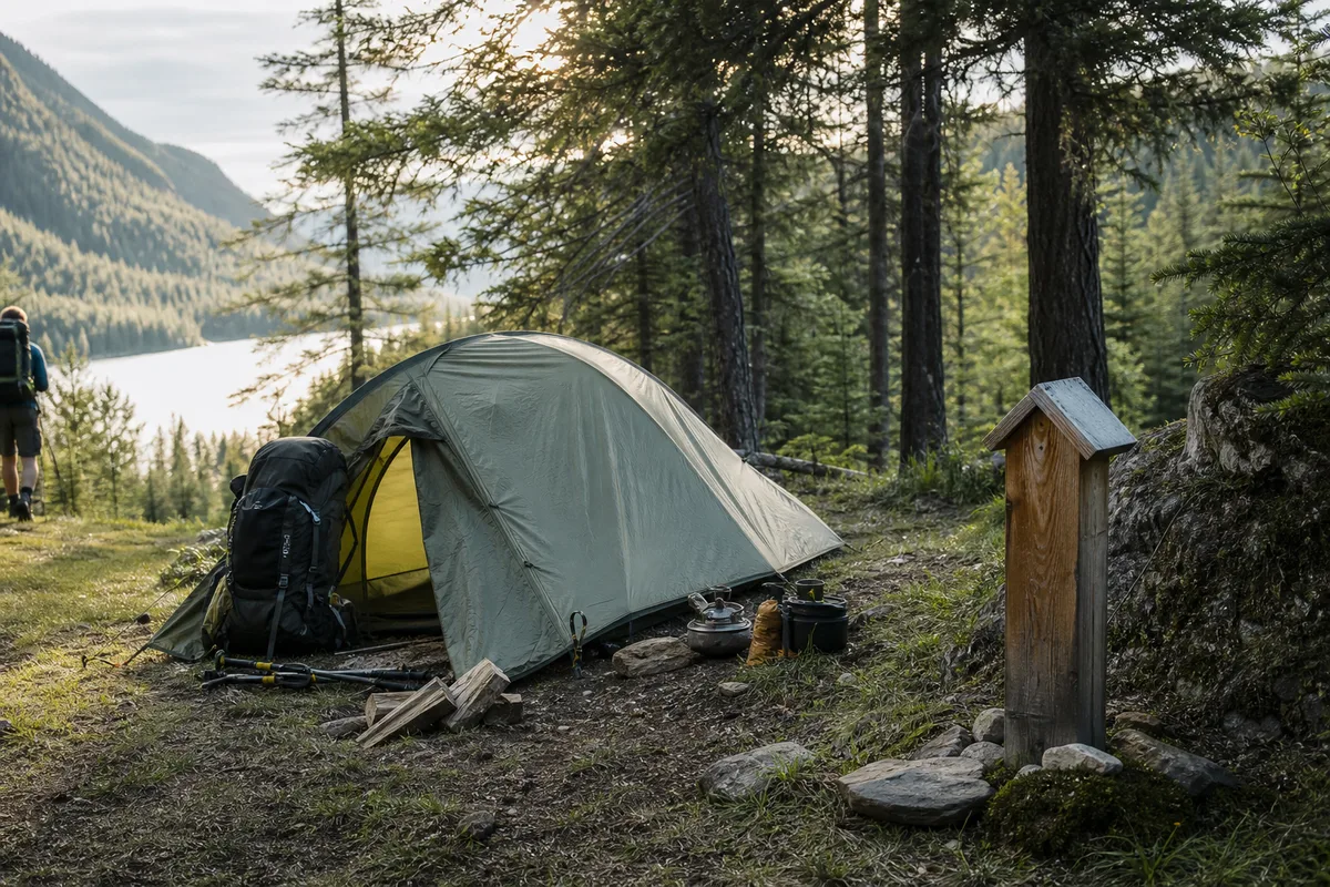 Trekkingplätze und Zelten unterwegs: Regeln, Buchung und Ausstattung